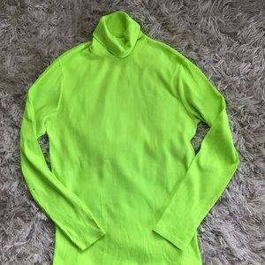 Lime green turtle neck shirt